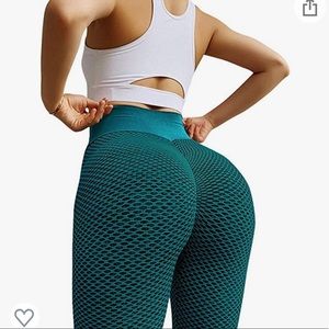 Teal grey textured TikTok leggings S